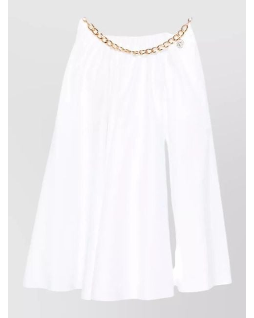 Elisabetta Franchi White Pleated Skirt