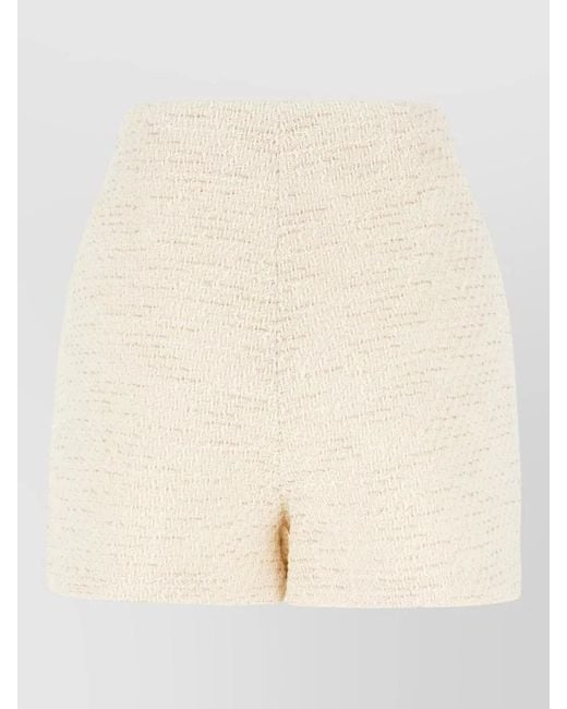 Ballantyne Natural High Waist Textured Fabric Tailored Shorts