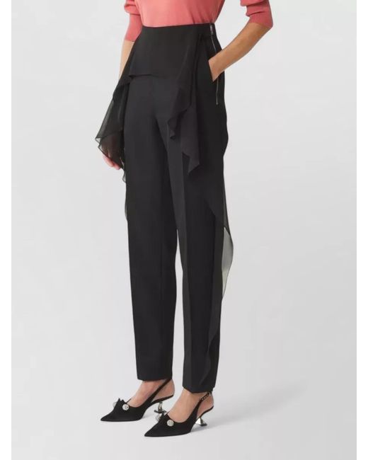 Lanvin Blue Ruffled Straight Trousers