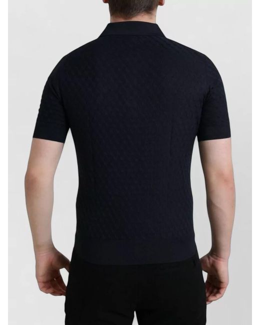 Dolce & Gabbana Black Silk Slim-Fit Short-Sleeve Polo Shirt for men