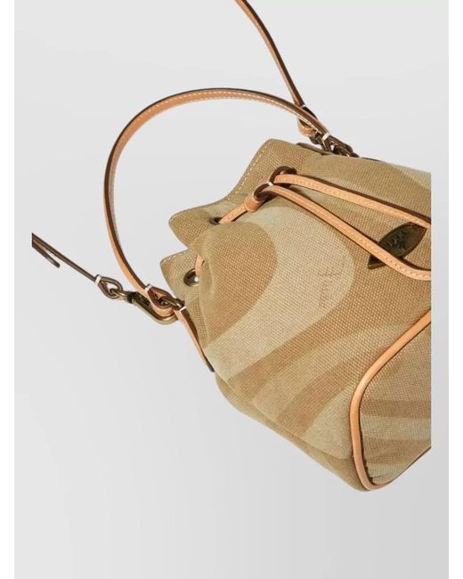 Emilio Pucci Natural Shoulder Bag Chaucer Panama Patterned Handle