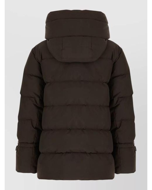 Moorer Black Gadia Hooded Polyester Down Jacket