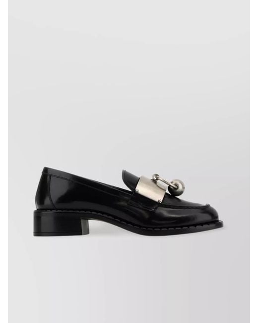 Prada Multicolor Leather Loafers With Block Heel And Metallic Detail