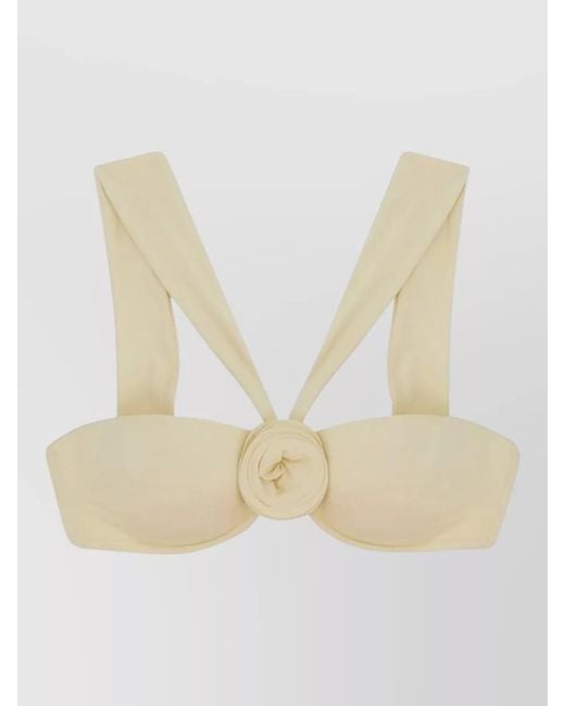 LaRevêche Natural Sahar Bandeau Bikini Top Floral Straps