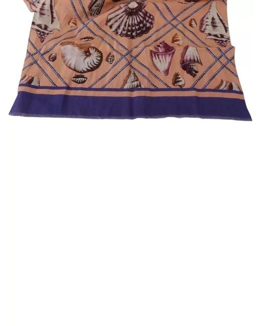 Dolce & Gabbana Pink Linen Wrap Shawl Scarf Seashell Motif for men