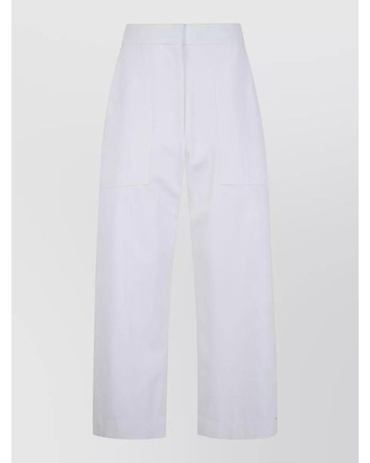 Studio Nicholson White Cotton Wide-Leg Trousers