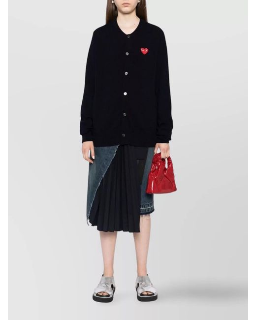 Comme des Garçons Blue Ribbed Wool Cardigan for men