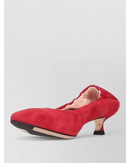 LA ROSE Red Kitten Heel Suede Pointed Toe Pumps