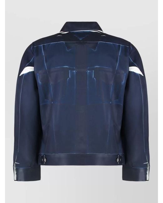 Comme des Garçons Blue Technical Overshirt Jacket Contrast Pockets for men