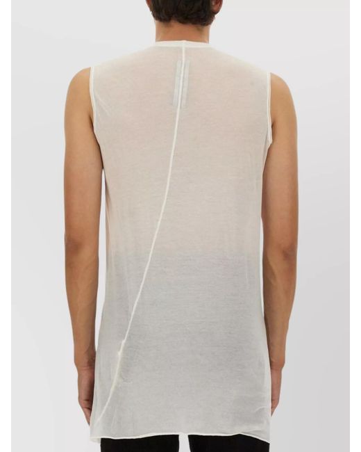 Rick Owens White Cotton Tank Top for men