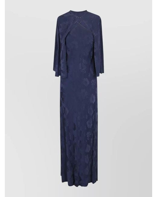 Forte_forte Blue Floral-Jacquard Halterneck Maxi Dress