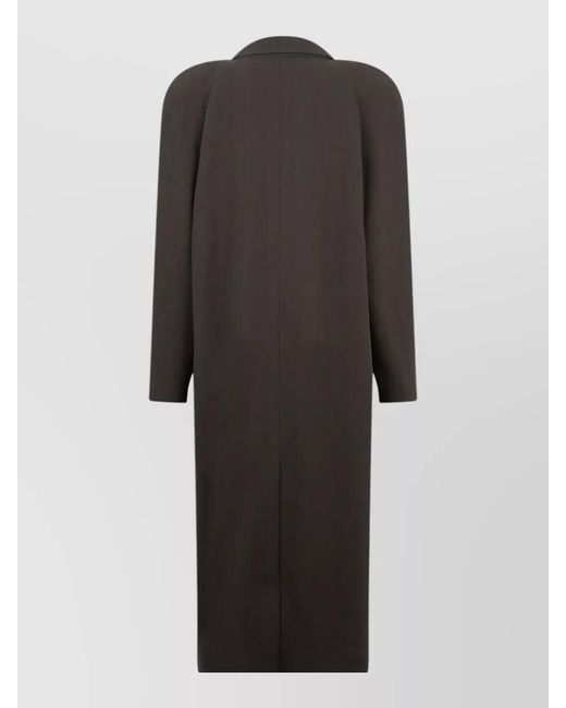 The Mannei Black Long Structured Coat Straight Cut