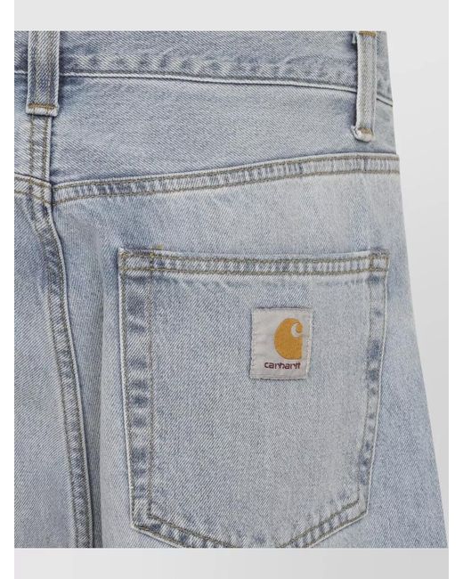 Carhartt Blue Denim Wide-Leg Straight-Leg Trousers for men