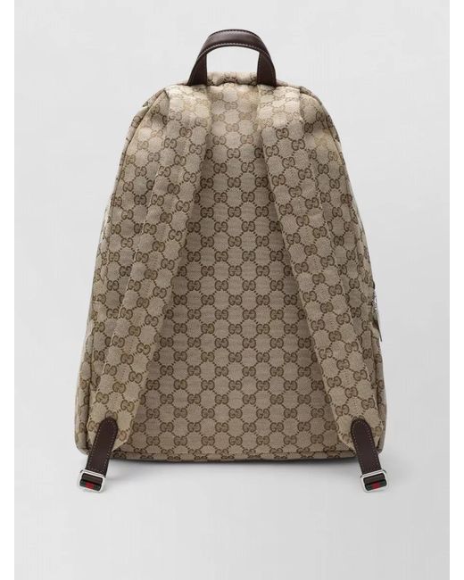 Gucci Natural Backpack Adjustable Straps Front Zip Pocket for men