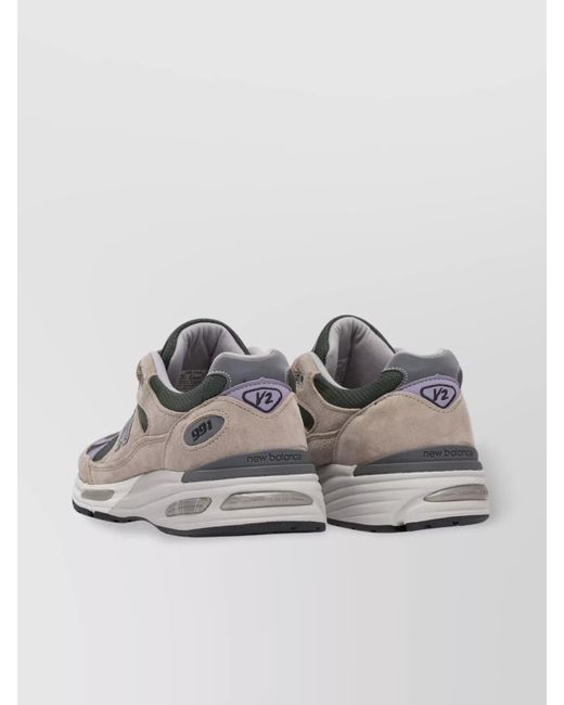 New Balance Gray Leather Low-Top Sneakers for men
