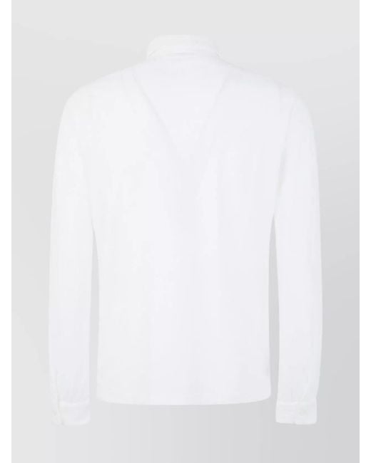 Zanone White Long-Sleeve Polo Shirt for men