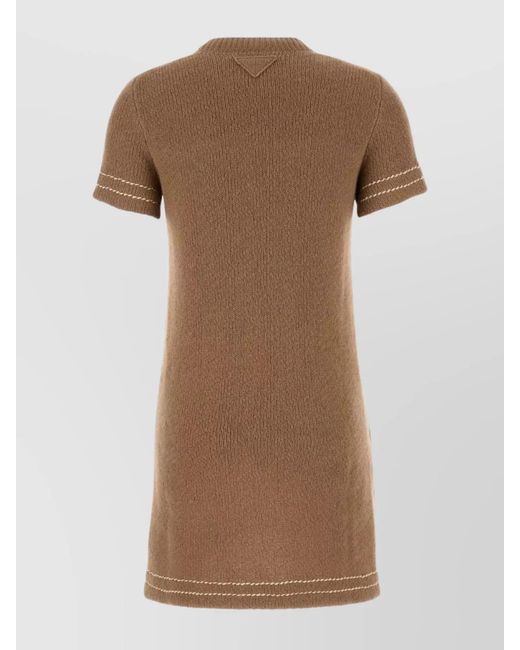 Prada Brown Cashmere Mini Dress