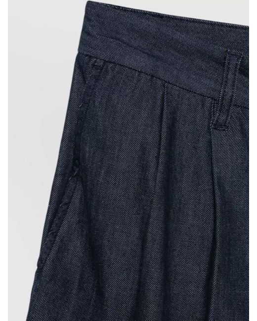 Emporio Armani Blue Denim Bermuda Shorts Tailored Style Belt Loops for men