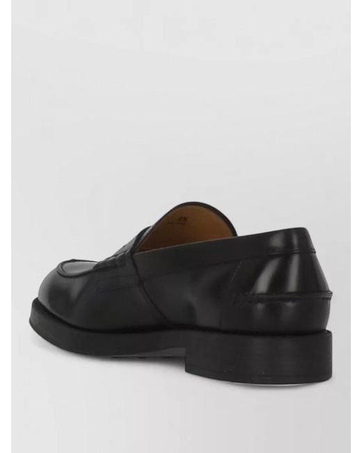 Tod's Black Leather Loafers Penny Strap Mask Detail for men