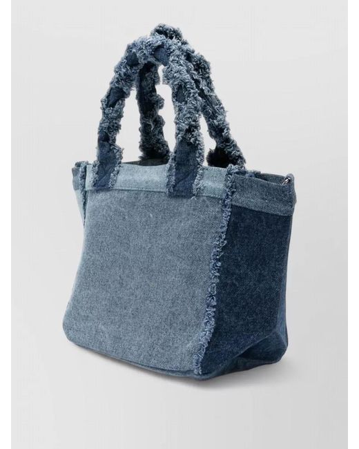 Ganni Blue Cabas Small Denim Shoulder Bag