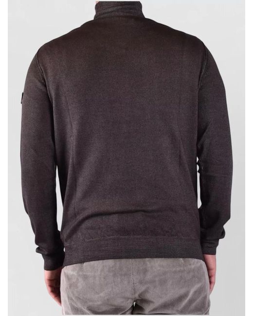 Peuterey Blue Turtleneck Sweater Long Sleeves Arm Patch for men