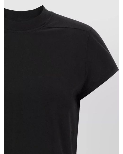 Rick Owens Black Cotton Cropped T-Shirt