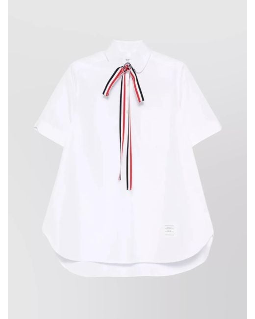 Thom Browne White Blouson Shirt Bow Tie