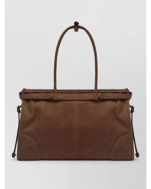 Prada Brown Tote Bag Adjustable Strap Top Handles