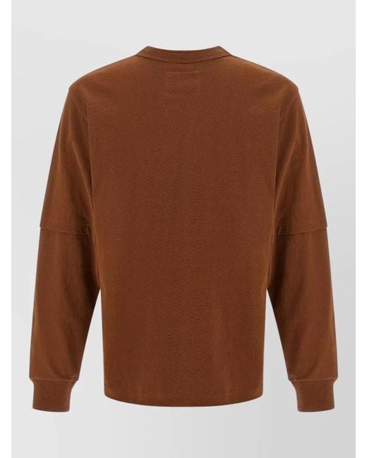Sacai Brown Cotton Long-Sleeve T-Shirt