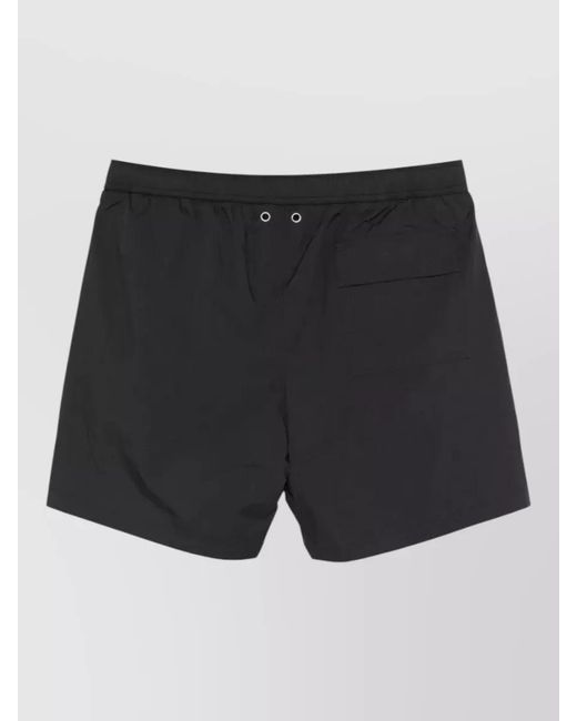 Herno Black Nylon Beach Shorts Back Pocket Eyelets for men