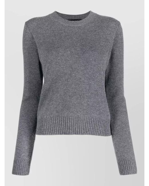 Lisa Yang Gray Cashmere Crew Neck Knitwear Sweater