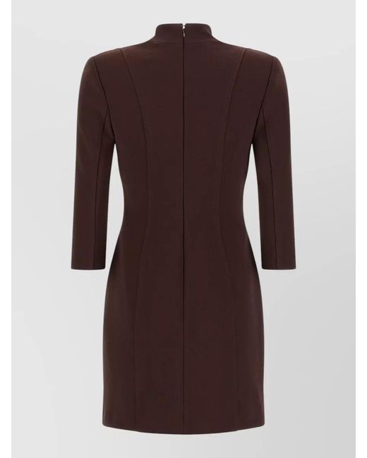 Elisabetta Franchi Brown Logo Mini Dress