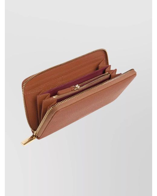 Coccinelle Brown Chic Textured Leather Purse-Tone Hardware