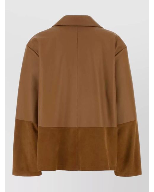 Loewe Brown Leather Shirt Jacket