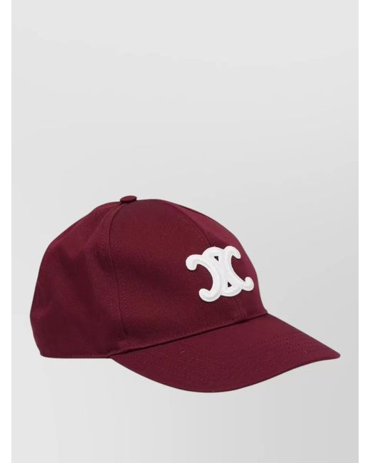 Céline Red Cotton Baseball Cap