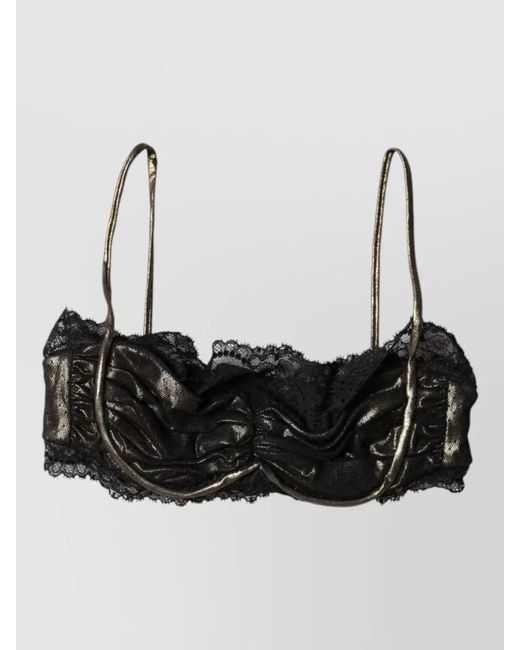 Dolce & Gabbana Black Silk Underwired Balconette Bra