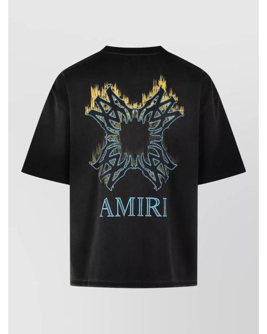Amiri Black Cotton Oversized Printed T-Shirt for men