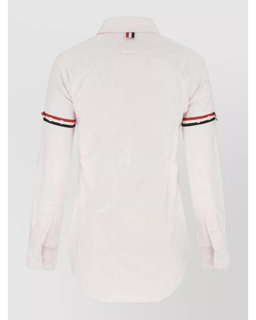 Thom Browne Natural Striped Cotton Long-Sleeve Shirt