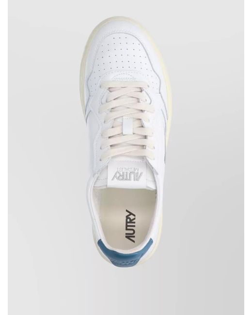 Autry White Lace Up Sneakers Contrast Heel Rubber Sole for men