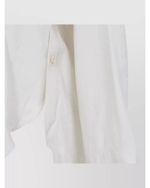 Studio Nicholson White Draped Neck Shirt