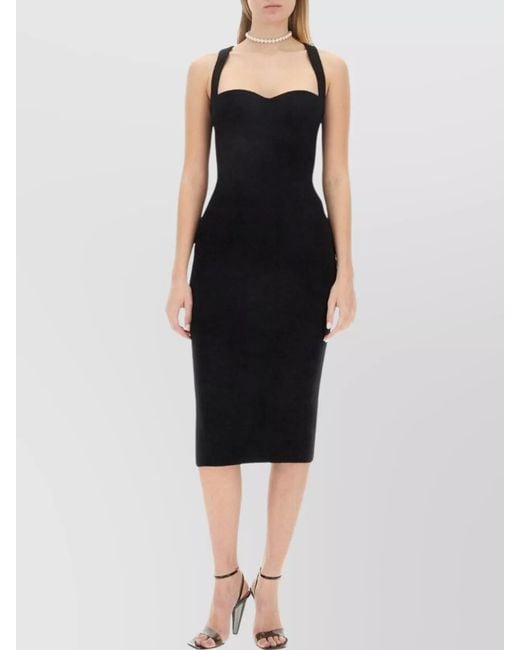 Philosophy Black Slim-Fit Midi Dress
