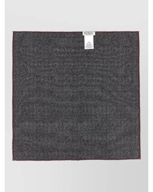 Brunello Cucinelli Gray Double Face Pinstripe Silk Pocket Clutch for men