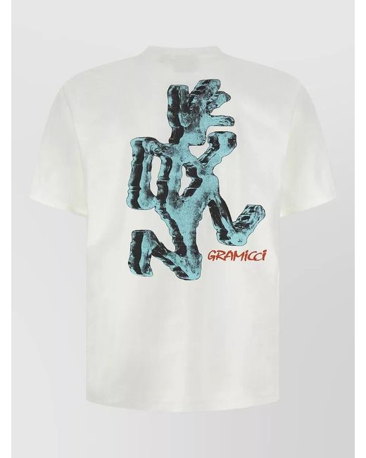 Gramicci White Ice Sculpture Motif Crew Neck T Shirt for men