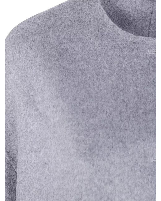 Loulou de Saison Blue Cashmere Wool Single Breasted Coat