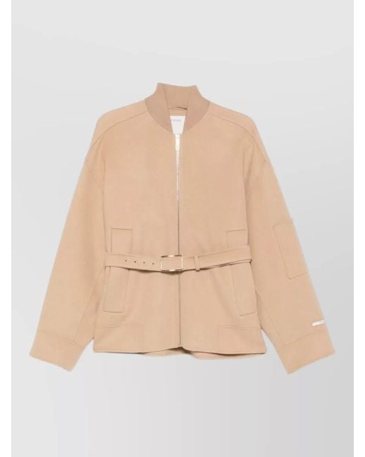 Sportmax Natural Belted Oversized Coat