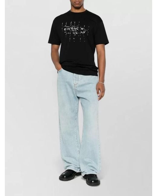 Givenchy Black Cotton Poplin T Shirt Choker Detail for men
