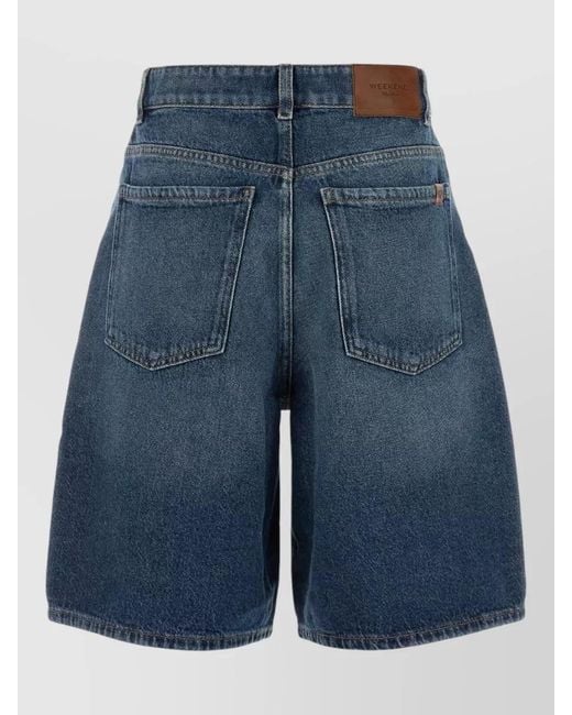 Weekend by Maxmara Blue Donnola High Waist Denim Bermuda Shorts