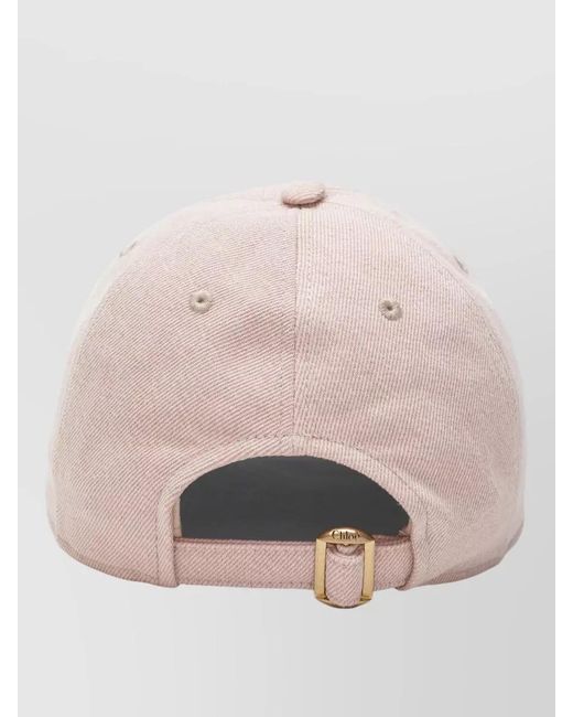 Chloé Pink Curved Brim Denim Baseball Hat