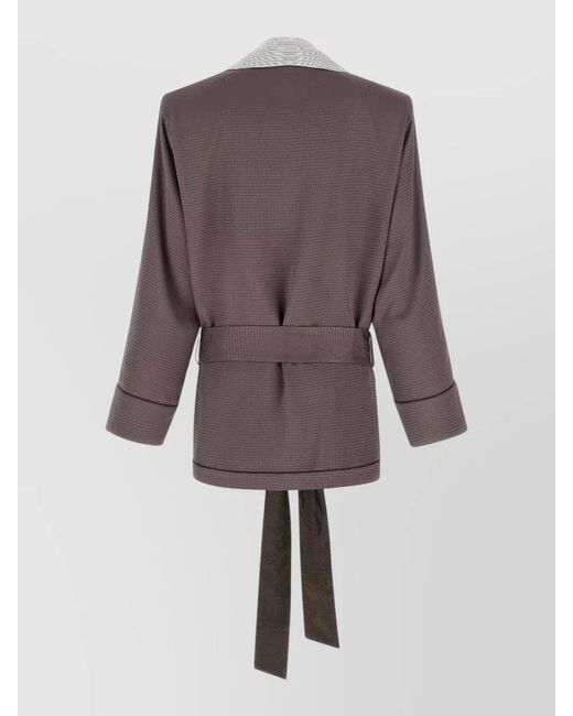 The Attico Multicolor Belted Blazer Robe Long Sleeves