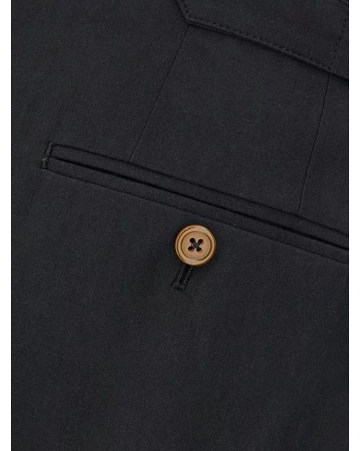 Vivienne Westwood Blue Cotton Pleated Straight-Leg Trousers for men